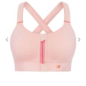 SHEFIT Pink Front-Zip High Support Sports Bra